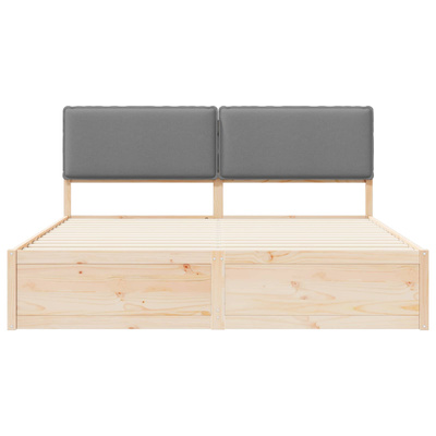 Ramka łóżka z tapicerowanym wezgłowiem Jasnoszary 200 x 200 cm