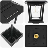 Lampka solarna z donicą with LED Bulb Czarny 32 x 32 x 158 cm