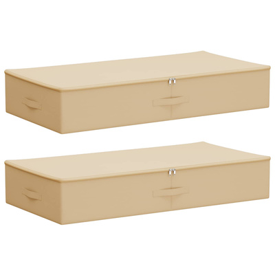 Skrzynia do przechowywania 2 pcs kremowy 90 x 48 x 15 cm