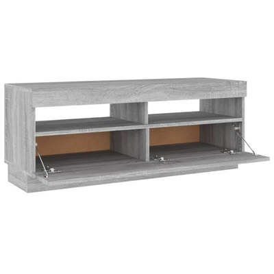 vidaXL Szafka pod TV z oświetleniem LED szary dąb sonoma, 100x35x40 cm