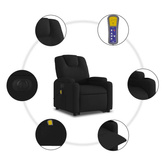 vidaXL Podnoszony fotel masujący, elektryczny, rozkładany, czarny wariant 23