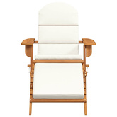 Krzesło ogrodowe Adirondack z podnóżkiem, lite drewno akacjowe