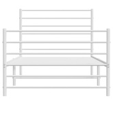 vidaXL Metalowa rama łóżka z wezgłowiem i zanóżkiem, biała, 90x190 cm model standard