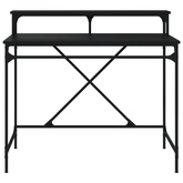 vidaXL Biurko, czarne, 100x50x90 cm, materiał drewnopochodny i żelazo
