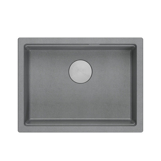 LOGAN 100 GraniteQ zlewozmywak silver stone 59,5x45,1x21,5 cm 1-komorowy podwieszany z syfonem manualnym stal szlachetna