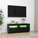 vidaXL Szafka pod TV z oświetleniem LED, czarna, 100x35x40 cm