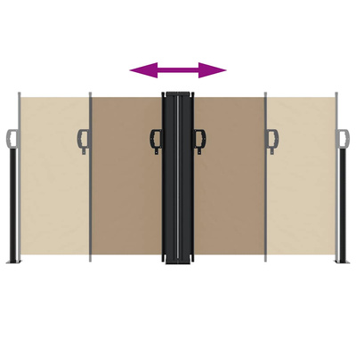 Zwijana markiza boczna, taupe, 120x1000 cm