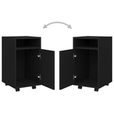 Szafka, z kółkami, czarna 33x38x60 cm materiał drewnopochodny