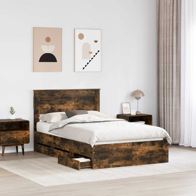 Ramka łóżka Dąb wędzony 120 x 200 cm Drewno inżynieryjne