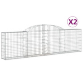 Kosze gabionowe, 2 szt., 300x30x80/100 cm, galwanizowane żelazo