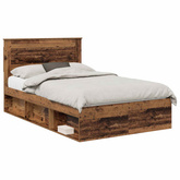 Ramka łóżka Stare drewno 135 x 190 cm Lite drewno sosnowe