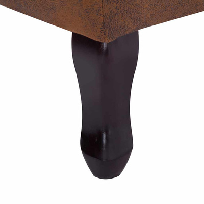 vidaXL Fotel Chesterfield z podnóżkiem, brązowy, sztuczny zamsz