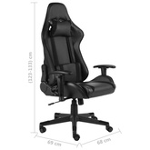 vidaXL Obrotowy fotel gamingowy, czarny, PVC