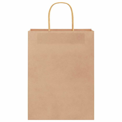 Torby papierowe 250 szt. z uchwytami Brązowe 26x12x35 cm