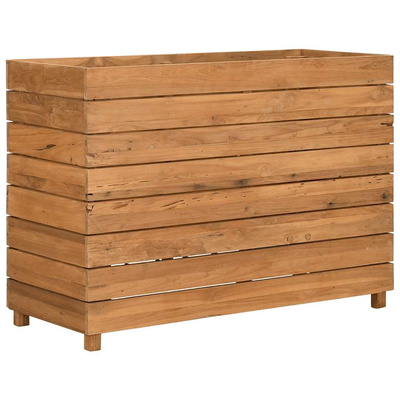 Podwyższona donica 100x40x72 cm drewno tekowe z recyklingu/stal