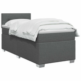 Łóżko Box Spring z materacem i LED ciemnoszary 100 x 200 cm