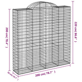 Kosze gabionowe, 4 szt, 200x50x200/220 cm, galwanizowane żelazo