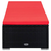 vidaXL 3-częściowy zestaw, leżaki ze stolikiem, polirattan, czarne