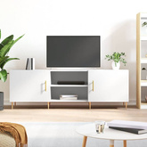 Szafka pod TV, biała, 150x30x50 cm, materiał drewnopochodny vidaXL
