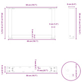 Nogi do stolika kawowego w kształcie litery U 2 szt. Czarne 50x(30-31) cm Stal