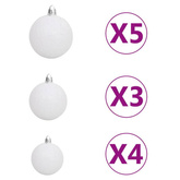vidaXL Sztuczna choinka z lampkami i bombkami, czarna, 180 cm, PVC model standard