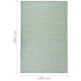 vidaXL Dywan zewnętrzny o płaskim splocie, 100x200 cm, turkusowy