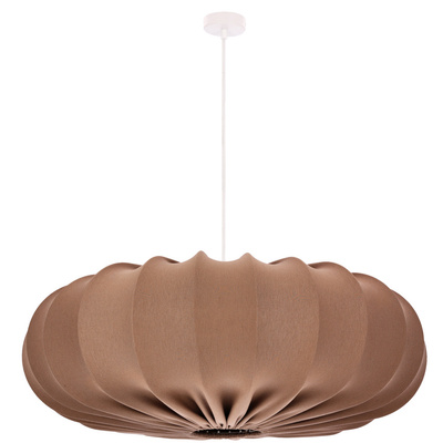 Lampa wisząca CAFEE' skandynawska - z abażurem brązowym mokka 66cm - nowoczesne oświetlenie sufitowe do salonu i jadalni E27