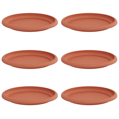 Okrągły Talerzyk Kwiatowy 6 pcs Czerwony ceglasty ? 17,5 x 2 cm
