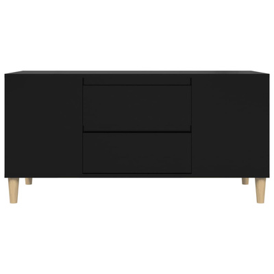 vidaXL Szafka pod TV, czarna, 102x44,5x50 cm, materiał drewnopochodny