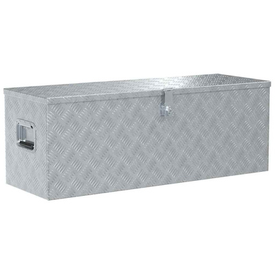 Aluminiowa skrzynia, 110,5 x 38,5 x 40 cm, srebrna