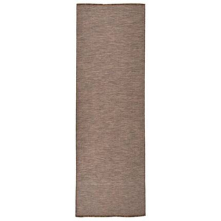 vidaXL Dywan zewnętrzny o płaskim splocie, 80x250 cm, brązowy