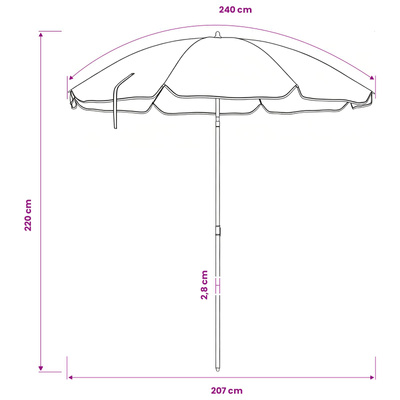 Parasolka ogrodowa 240 cm Poliester 170T pomarańczowy