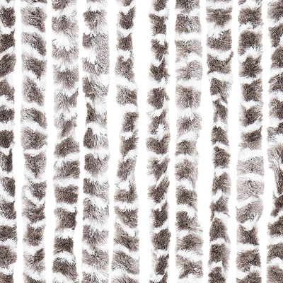 Zasłona przeciwko owadom, taupe i biel, 90x200 cm, szenil
