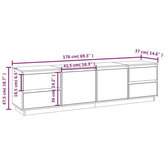 vidaXL Szafka pod TV, miodowy brąz, 176x37x47,5cm, lite drewno sosnowe