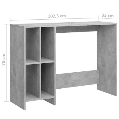 vidaXL Biurko pod laptopa, szarość betonu, 102,5 x 35 x 75 cm