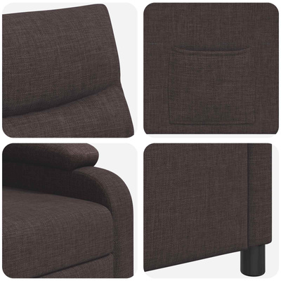 Fotel recliner Ciemny brąz tkanina