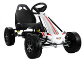 Gokart Biało-Czarny Monster Na Pedały Pompowane Koła