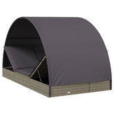 vidaXL 2-os. leżak z półokrągłym daszkiem, szary, 211x112x140 cm