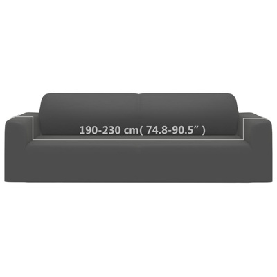 Elastyczny pokrowiec na sofę 3-osobową, antracyt, dżersejowy