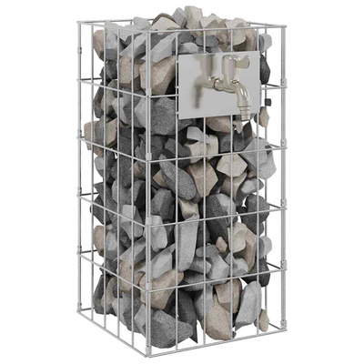 Kran Gabionowy Srebrny 26 x 25 x 50 cm Stal nierdzewna