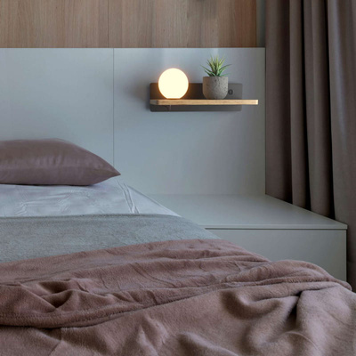 Lampka Nocna Kinkiet USB ze szkalną kulą G9 Abruzzo Bardi