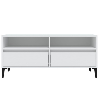 vidaXL Szafka pod TV, biała, 100x34,5x44,5 cm, materiał drewnopochodny wariant 4