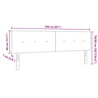 Zagłówek Ciemnoniebieski 160 cm Aksamit