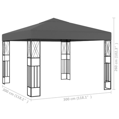 vidaXL Altana, 3 x 3 m, antracytowa, tkanina
