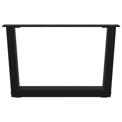 Nogi do stolika kawowego w kształcie litery V 2 szt. Czarne 60x(30-31,3) cm Stal