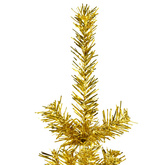Smukła choinka połówka ze stojakiem, sztuczna, złota, 120 cm