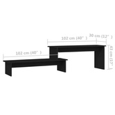 vidaXL Szafka pod TV, czarna, 180x30x43 cm, materiał drewnopochodny