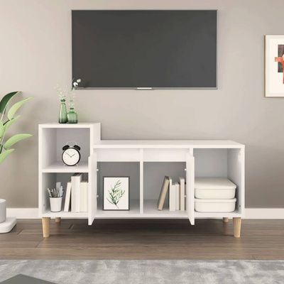 vidaXL Szafka pod TV, biała, 100x35x55 cm, materiał drewnopochodny model standard
