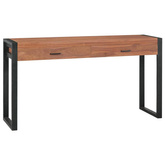 vidaXL Biurko z 2 szufladami, 140x40x75 cm, drewno tekowe