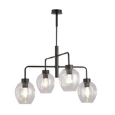 Lampa wisząca LUKKA 4 BLACK/TRANSPARENT